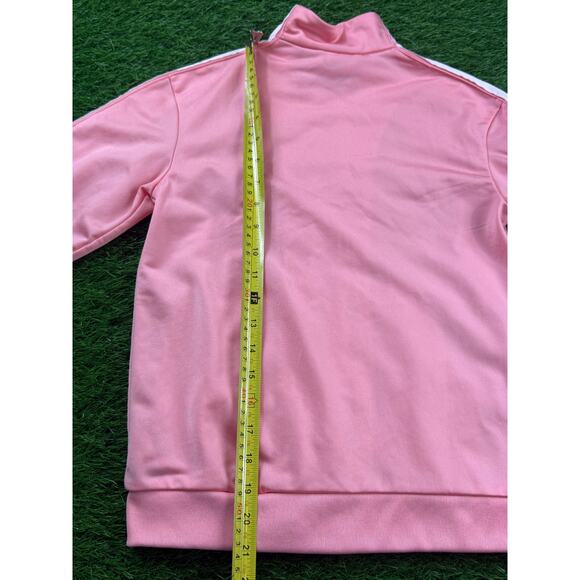 Adidas Originals Kids 3-Stripes Track Jacket Pink White Trefoil Logo Size 9-10Y - Picture 5 of 8